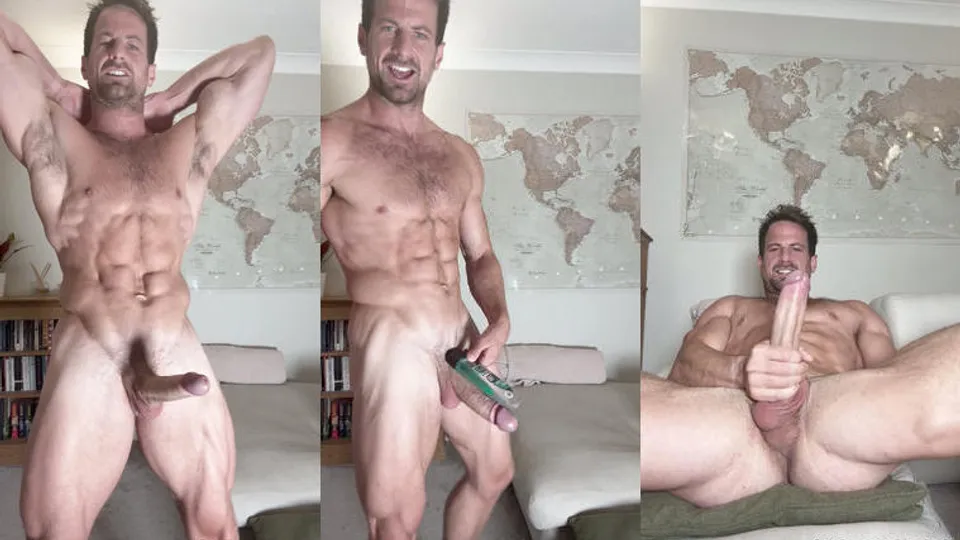 Showing off my muscular body and stroking my cock until I cum – Lee (kiss_lee91)