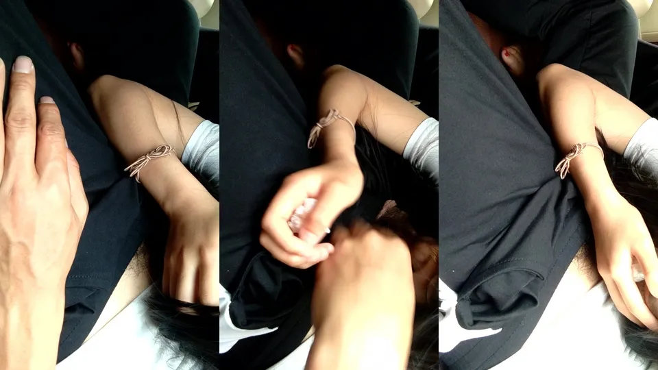 Shy girl eats cock in car  