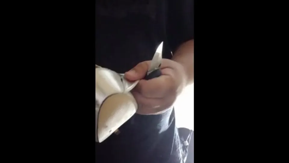 Silver Heels Footjob