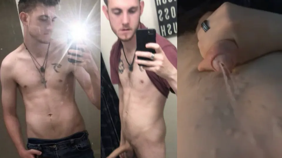 Skinny jock jerking his cock & cumming - ThisVid.com