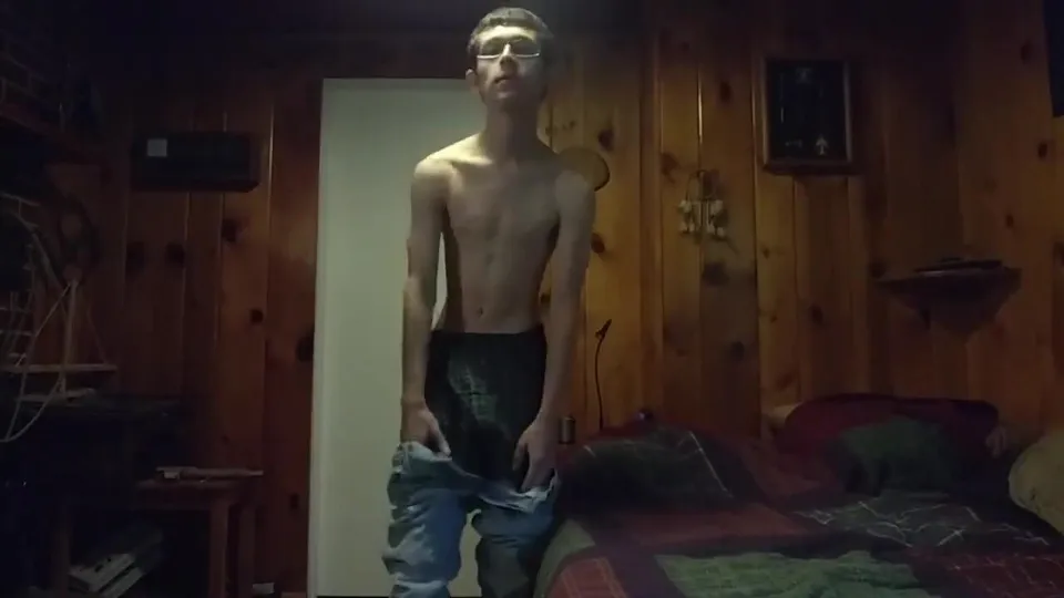 Skinny Nerd with FAT Cock Stripping - ThisVid.com