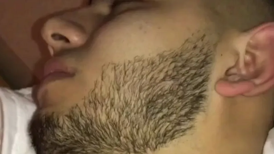 Sleeping - I love his beard, his cock and his feet - ThisVid.com