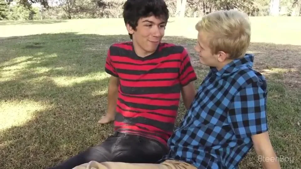 Slim teen boys from park to home