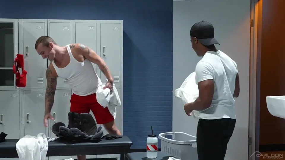 Sweaty Gym Locker Room Encounter - Isaac X, Jake Waters