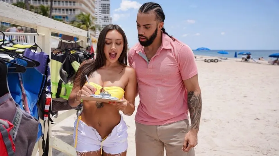 Sneaky Sex - James AngelSisi Rose - Beach Hottie Rides Jet Skis and Cock 