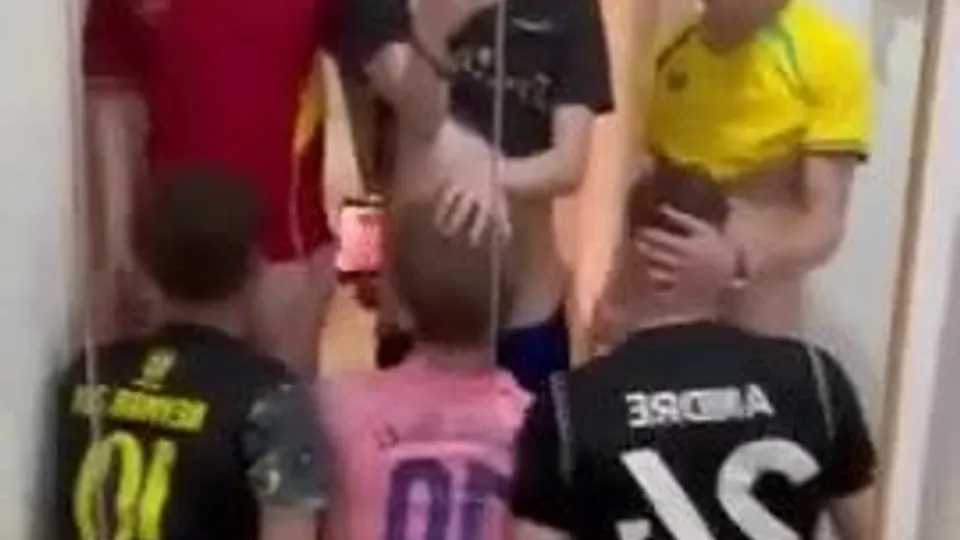 Soccer fans after party