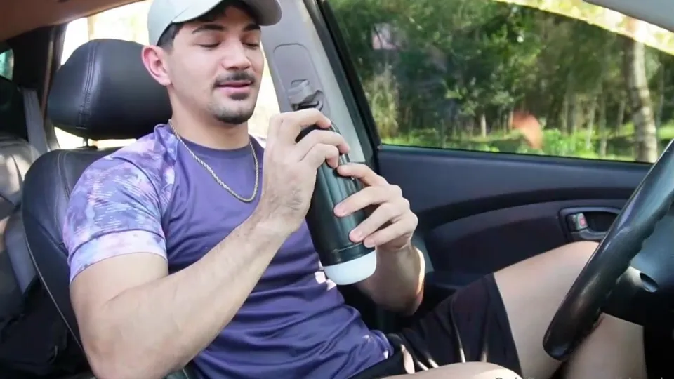 Gay Solo Masturbation in Car
