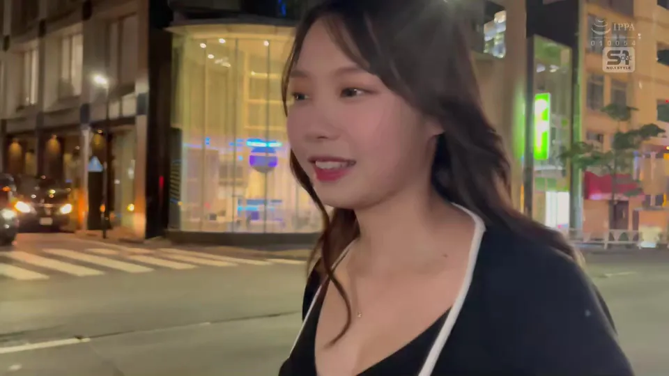 Asian Cutie Smiles in City Night