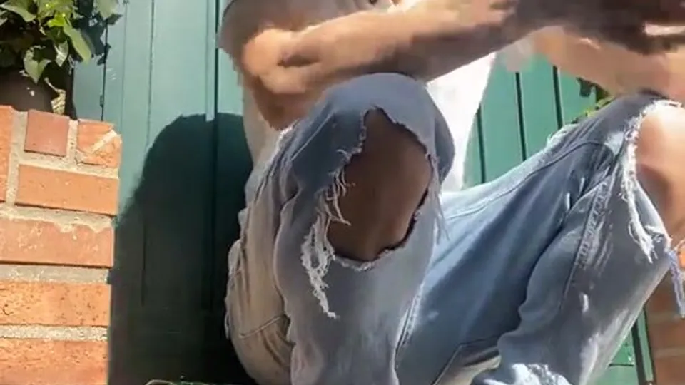 Spanish guy jerks off in public