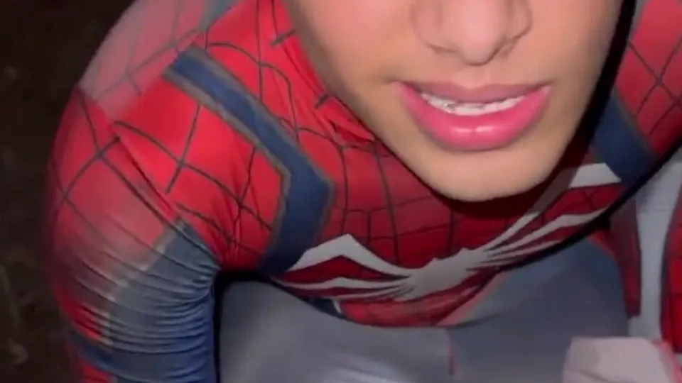 Spiderman sucks cock in the woods - ThisVid.com