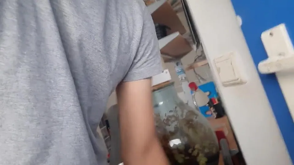 Gay Cumshot Against the Door