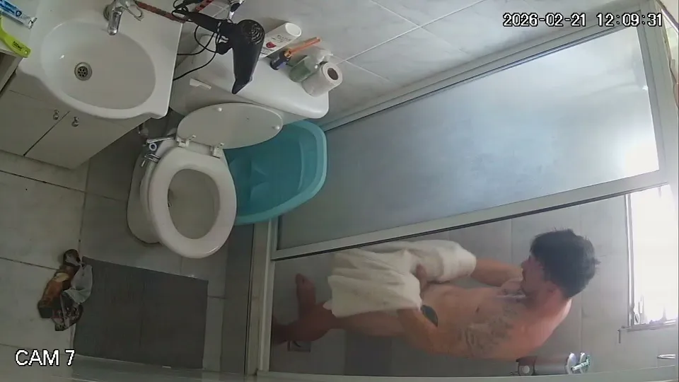 Spy - Argentinian Guy naked in the bathroom on ipcam - ThisVid.com