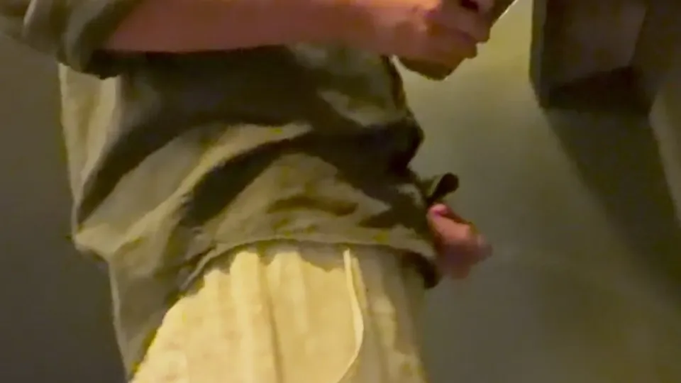 Gay Men Peeing in Public Restroom