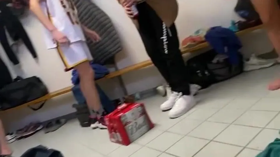 Spying on sports guys in locker room