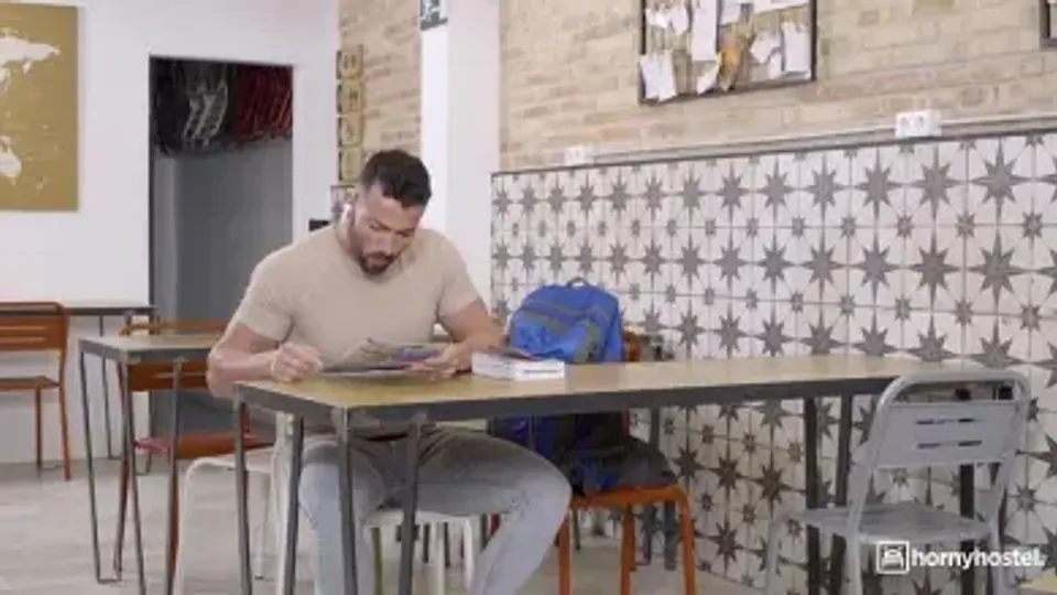 Brunette's Close Call with Janitor