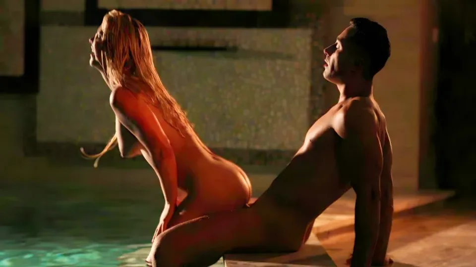 Stacked Blonde Sucks His Cock And Rides Him 