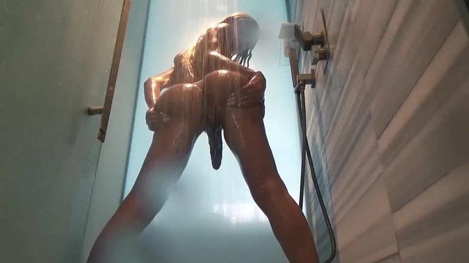 Blonde Latina Transsexual Shower Encounter