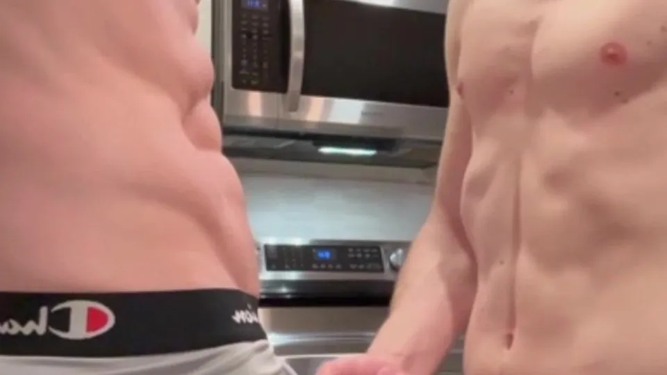 Kitchen Masturbation: Stepbrother's Big Cock