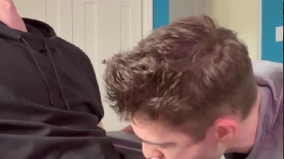 Stepbrother suck and cum
