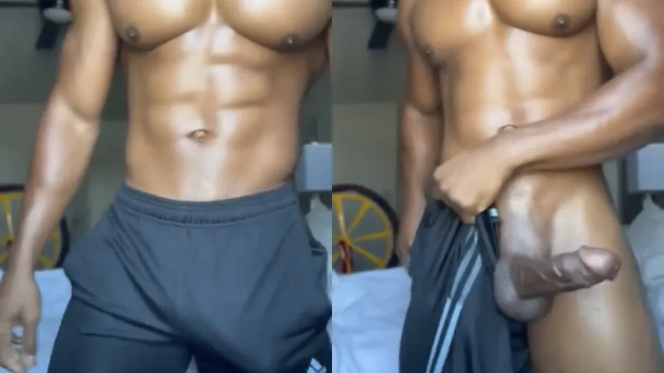 Muscular Black Alpha Showcases His Body