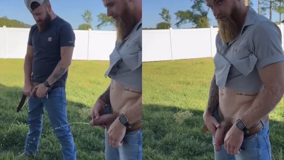 Str8 American bulls piss together - ThisVid.com