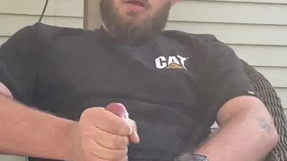 Str8 bearded alpha jacks off and eats his own cum - ThisVid.com
