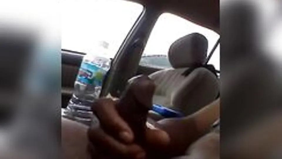 str8 big black cock jerks in his car guys porn