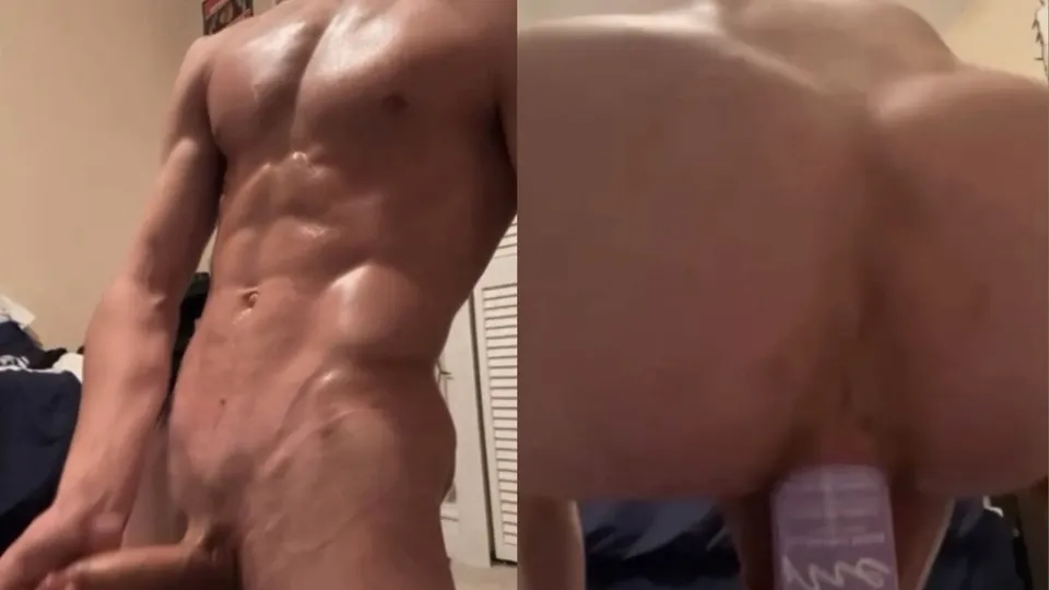 Str8 frat boy riding a deodorant bottle and cum baited - ThisVid.com