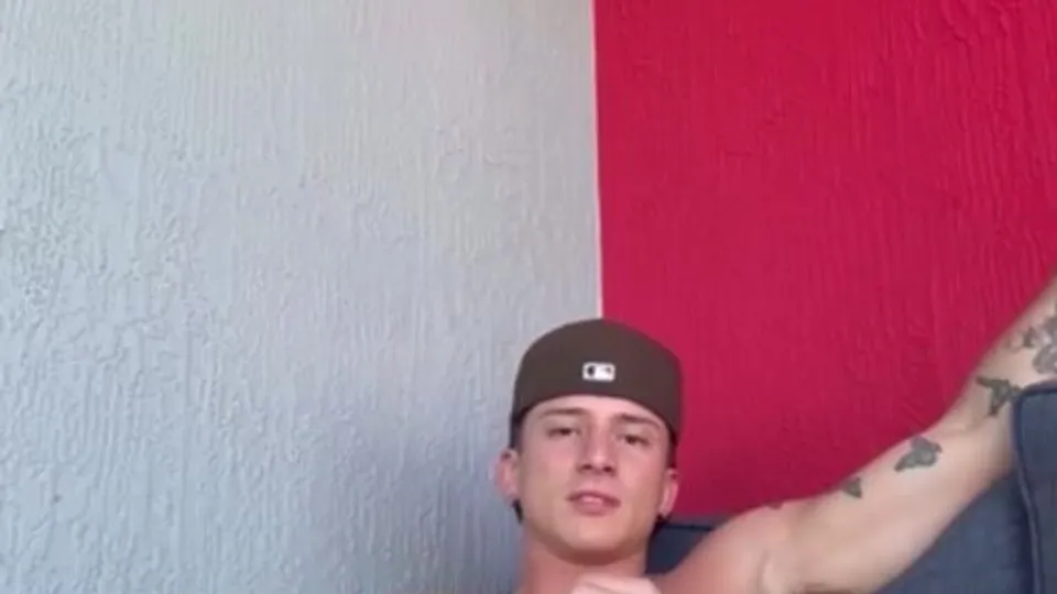 Str8 hung Latino strokes huge cock in white socks - ThisVid.com