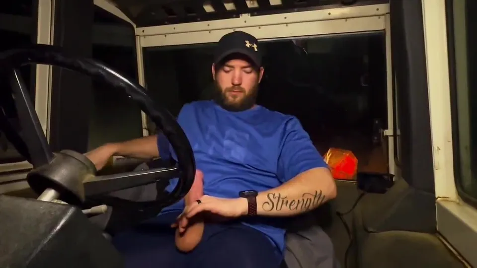 Str8 married farmer plays with his dick on the tractor - ThisVid.com