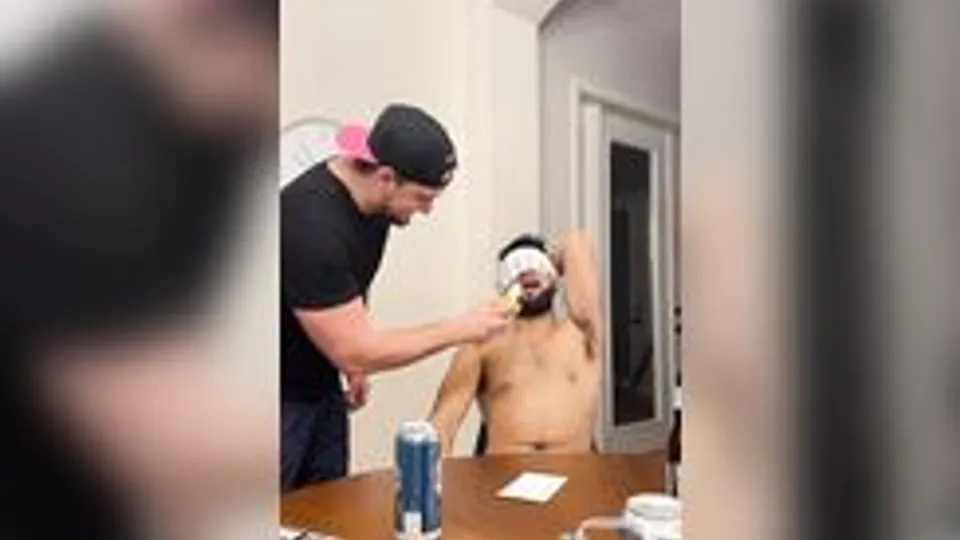 Straight boys tease open mouth