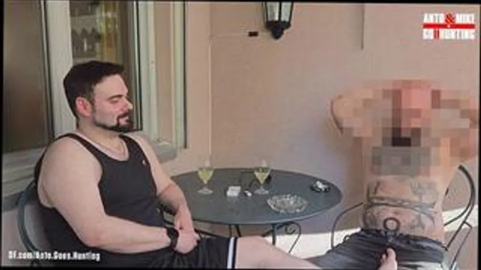 Straight Friend Steven and I Fuck Eachother Bareback on the Balcony - Tubator