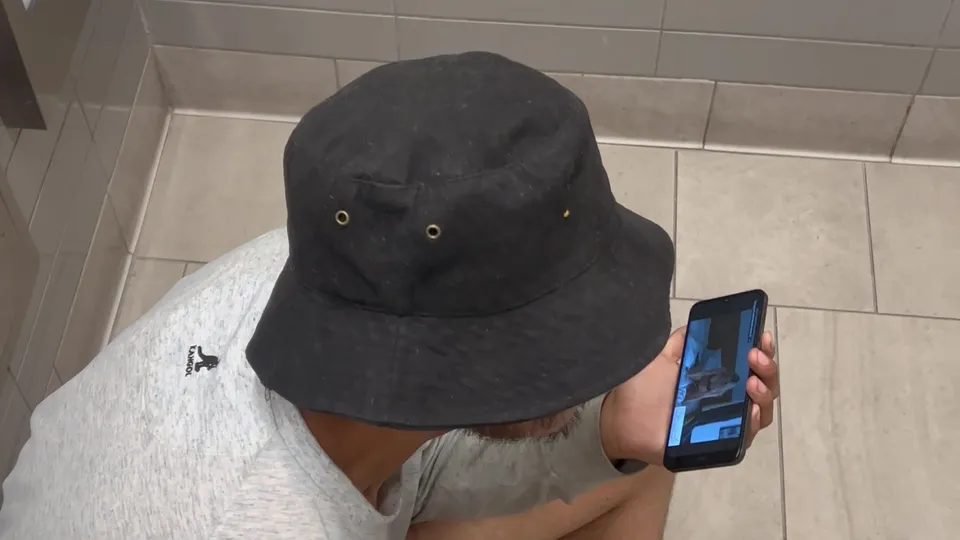 Straight guy jerks off in bathroom stall spy - ThisVid.com