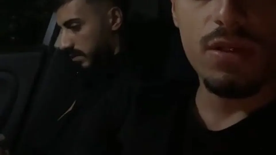 Straight Italian boys show their dicks in car porn public