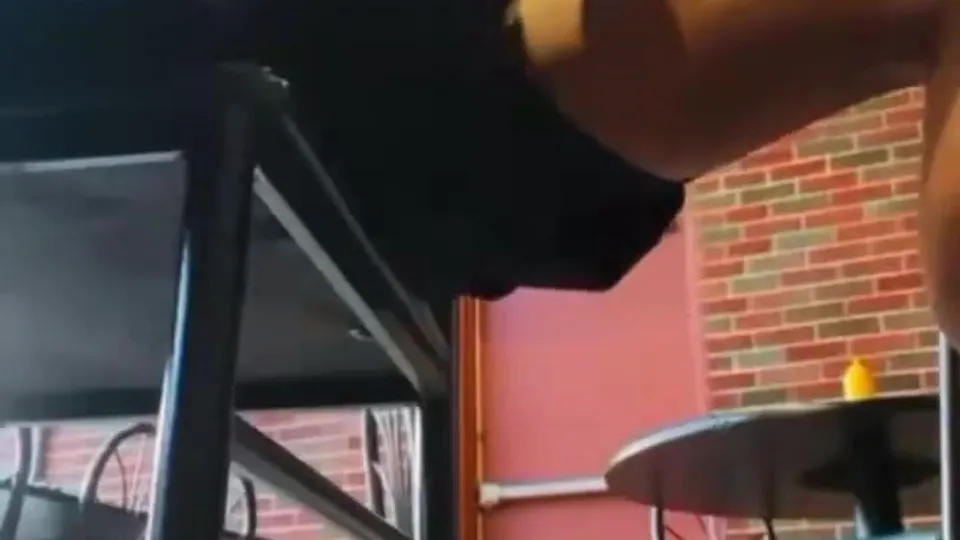 Stroking his dick in a restaurant - ThisVid.com