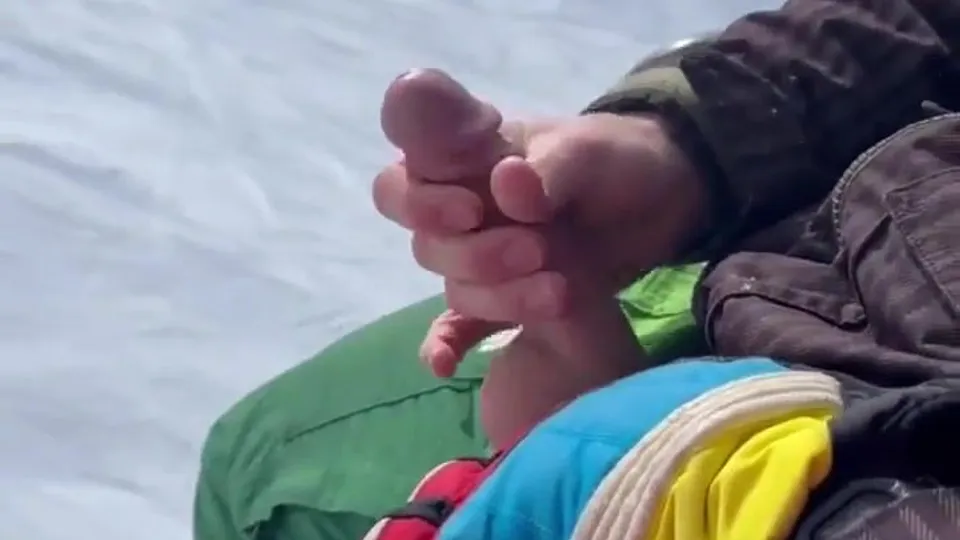 Stroking My Cock On The Ski Lift & Cumming