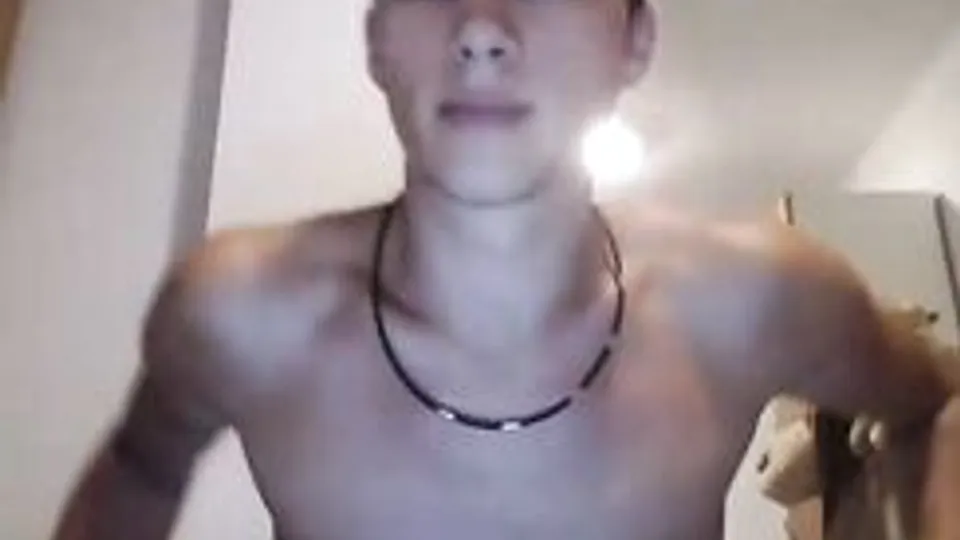 super cute face show his penis , no hard on