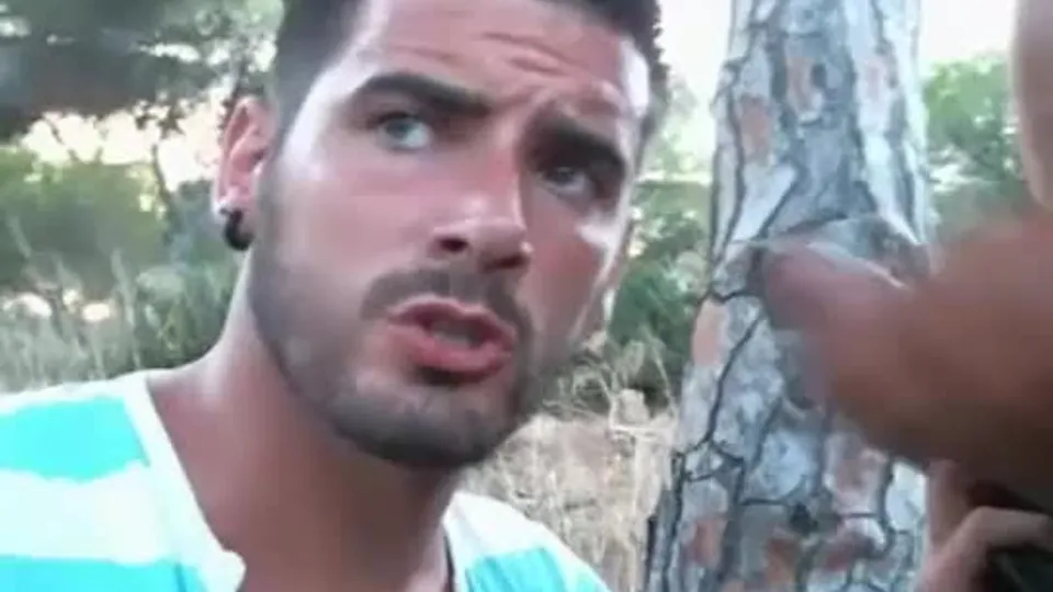 Super Handsome guy suck anonymous man in the forest