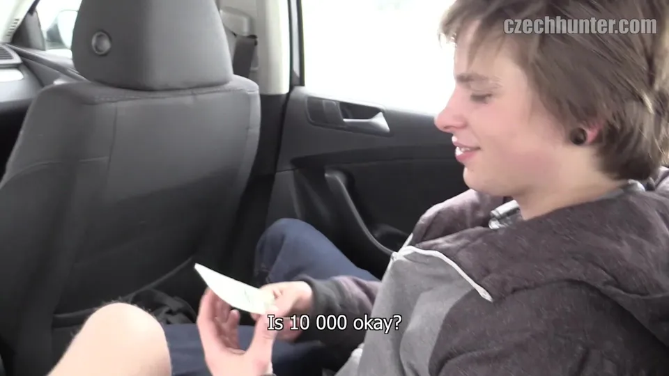 Super lovely eighteen years old Czech blows in a taxi