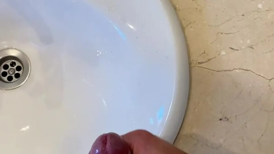 Swedish College Jock Cums on Bathroom Sink