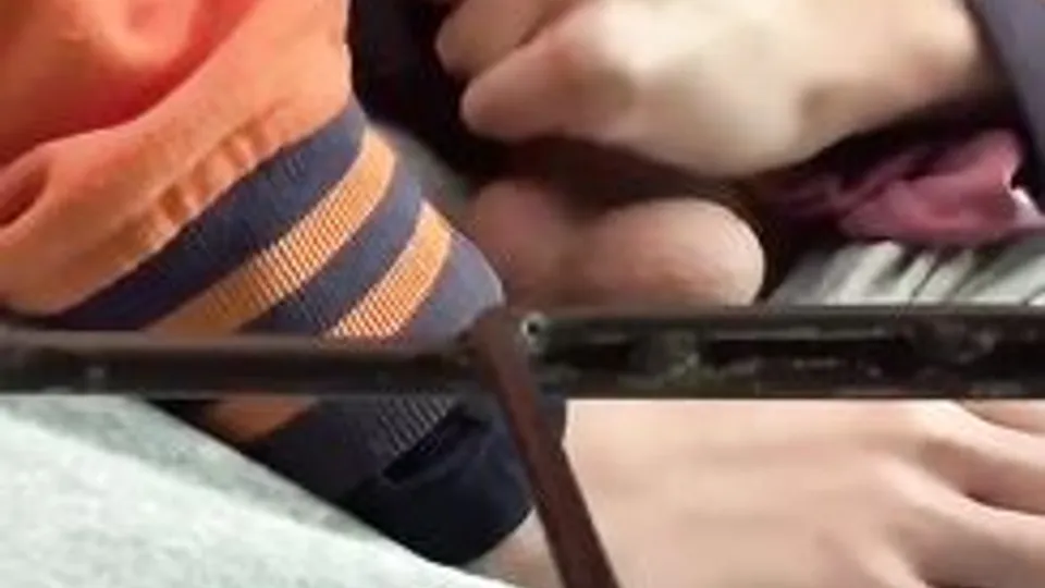 sweet boy jerking during class