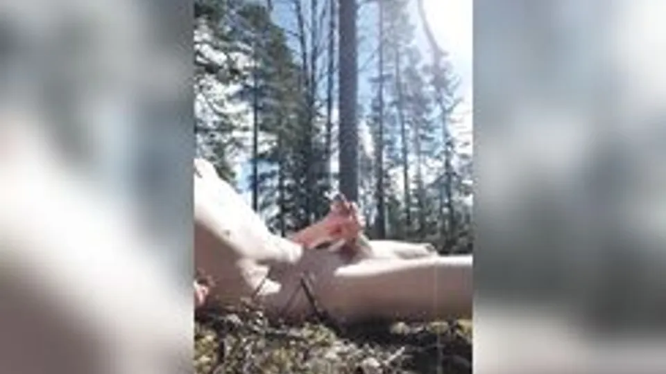 Twink Jerks Off in Woods