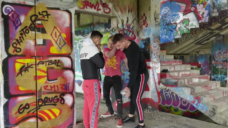 Jocks Take Turns Barebacking Blond Twink