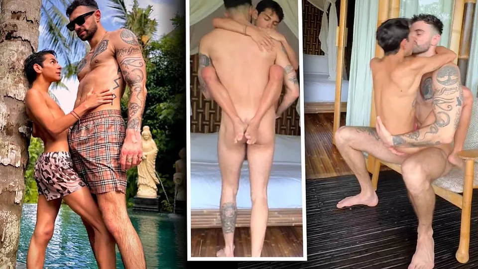Tall sexy stud carries around a small twink like a fleshlight 