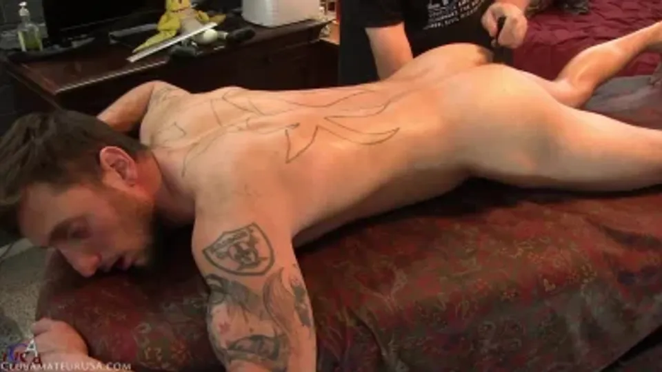 Tatted Dude Corey Gets His Asshole Inspected on PornDoe.com
