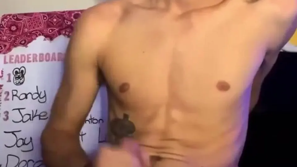 Tattoo twink plays cock in the room - TP2