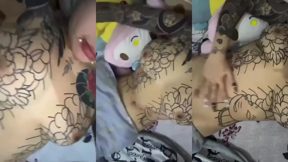 Tattooed girl shows off her figure  