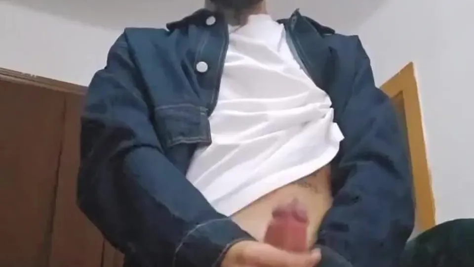Tattooed Guy Jerks His Cock Hard and Fast Without Cumming