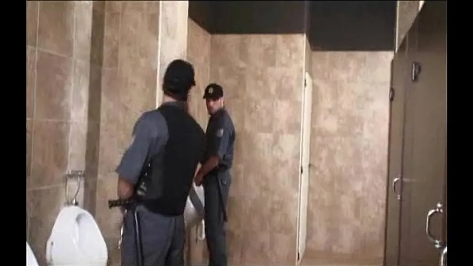 Teen and Security Guards in Shopping Toilettes