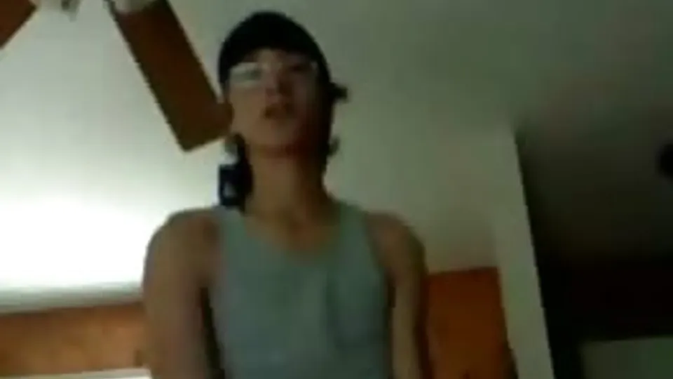 Teen strip and cum